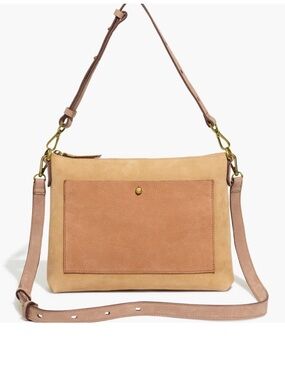 Madewell Tan Transport Two-Tone Leather Shoulder Crossbody Bag